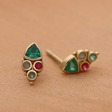 Lade das Bild in den Galerie-Viewer, MUJA JUMA Ohrstecker BERTIE, Jade, in Gold