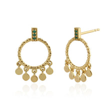 Lade das Bild in den Galerie-Viewer, MUJA JUMA Ohrstecker Sunflower green onyx, in Gold