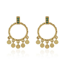 Lade das Bild in den Galerie-Viewer, MUJA JUMA Ohrstecker Sunflower green onyx, in Gold