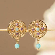 Lade das Bild in den Galerie-Viewer, MUJA JUMA Ohrstecker MARIGOLD, Amethyst, in Gold