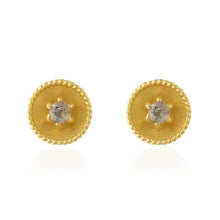Lade das Bild in den Galerie-Viewer, MUJA JUMA Ohrstecker ROUND, Labradorit in Gold