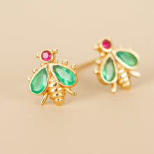 Lade das Bild in den Galerie-Viewer, MUJA JUMA Ohrstecker Bumblebee, Achat, in Gold