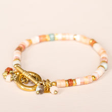 Lade das Bild in den Galerie-Viewer, MUJA JUMA Armband Pink Aventurine, in Gold