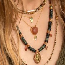 Lade das Bild in den Galerie-Viewer, MUJA JUMA Halskette MIXED, Tigerauge & Turmalin, in Gold