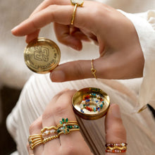 Lade das Bild in den Galerie-Viewer, MUJA JUMA Ring ELASTIC, Turquoise, in Gold