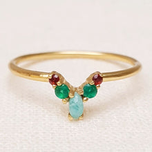 Lade das Bild in den Galerie-Viewer, MUJA JUMA Ring LUCIA, Amazonit, in Gold