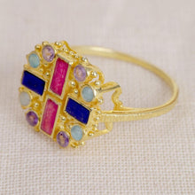 Lade das Bild in den Galerie-Viewer, MUJA JUMA Ring ZULU, Rhodonit, in Gold