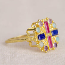 Lade das Bild in den Galerie-Viewer, MUJA JUMA Ring ZULU, Rhodonit, in Gold