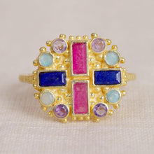 Lade das Bild in den Galerie-Viewer, MUJA JUMA Ring ZULU, Rhodonit, in Gold