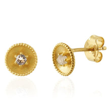 Lade das Bild in den Galerie-Viewer, MUJA JUMA Ohrstecker ROUND, Topaz, in Gold
