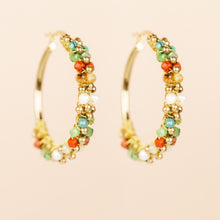 Lade das Bild in den Galerie-Viewer, MUJA JUMA Ohrringe CREOLE Red Jasper, in Gold