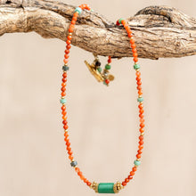 Lade das Bild in den Galerie-Viewer, MUJA JUMA Kette, Red Agate, in Gold