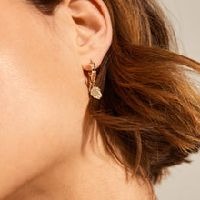 Lade das Bild in den Galerie-Viewer, PILGRIM Ohrringe Creolen THANKFUL Münze, in Gold