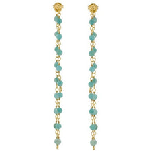 Lade das Bild in den Galerie-Viewer, MUJA JUMA Ohrringe Amazonit, in Gold