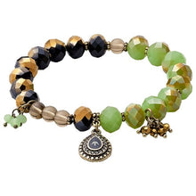 Lade das Bild in den Galerie-Viewer, PILGRIM Armband Antik, Grün, Braun, in Gold