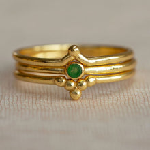 Lade das Bild in den Galerie-Viewer, MUJA JUMA Ring SET OF THREE ADE, Achat, in Gold