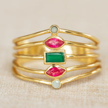 Lade das Bild in den Galerie-Viewer, MUJA JUMA Ring Moana, Rubin & Achat, in Gold