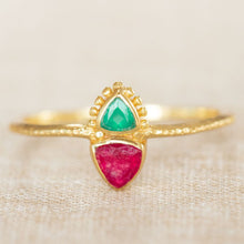 Lade das Bild in den Galerie-Viewer, MUJA JUMA Ring ARISTA, Rubin & Achat, in Gold