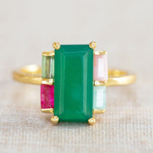 Lade das Bild in den Galerie-Viewer, MUJA JUMA Ring KAIRI, Grüner Achat, in Gold