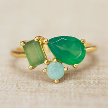 Lade das Bild in den Galerie-Viewer, MUJA JUMA Ring NAIA, Grüner Achat, in Gold