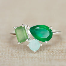 Lade das Bild in den Galerie-Viewer, MUJA JUMA Ring NAIA, Grüner Achat, in Silber