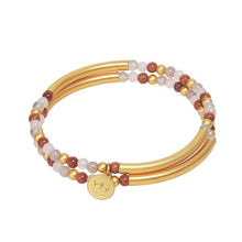 Lade das Bild in den Galerie-Viewer, SENCE Copenhagen Armbänder-Set- UG STAKED, Rosenquarz, in Gold