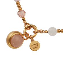 Lade das Bild in den Galerie-Viewer, SENCE Copenhagen Kette THE MIX 2in1, Rosenquarz, Jade, in Gold