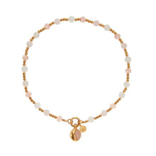 Lade das Bild in den Galerie-Viewer, SENCE Copenhagen Kette THE MIX 2in1, Rosenquarz, Jade, in Gold