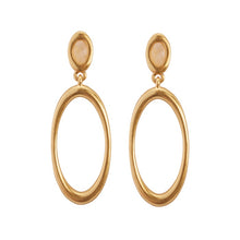 Lade das Bild in den Galerie-Viewer, SENCE Copenhagen Ohrstecker OVALS Crystal, Rosenquarz, in Gold