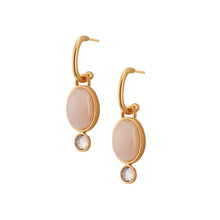 Lade das Bild in den Galerie-Viewer, SENCE Copenhagen Ohrringe DUO Rosenquarz, in Gold