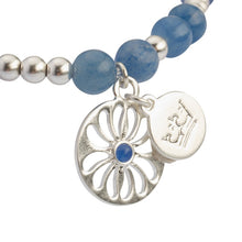 Lade das Bild in den Galerie-Viewer, SENCE Copenhagen Armband THE DISC, Blau Quarz, in Silber