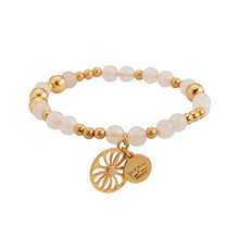 Lade das Bild in den Galerie-Viewer, SENCE Copenhagen Armband THE DISC, Rosenquarz, in Gold
