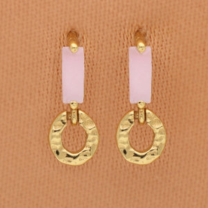 MUJA JUMA Ohrstecker Aubrita, Pink Opal, in Gold