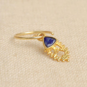 MUJA JUMA Ohrringe AKHA, Lapislazuli, in Gold