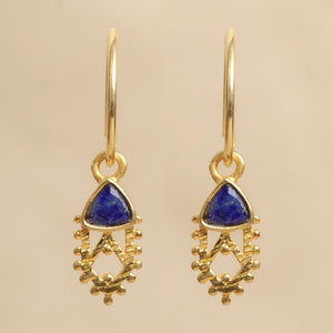 MUJA JUMA Ohrringe AKHA, Lapislazuli, in Gold