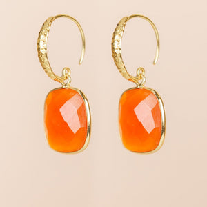 MUJA JUMA Ohrringe HELICONIAN, Rot, Achat, in Gold