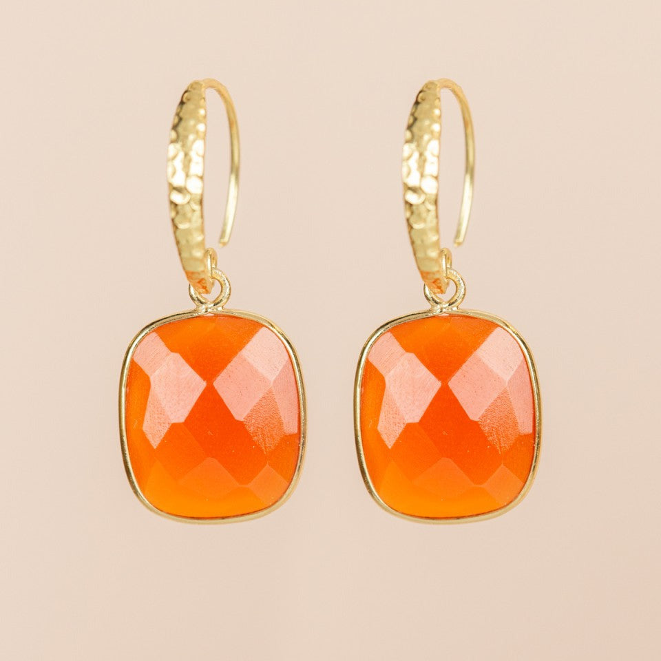 MUJA JUMA Ohrringe HELICONIAN, Rot, Achat, in Gold