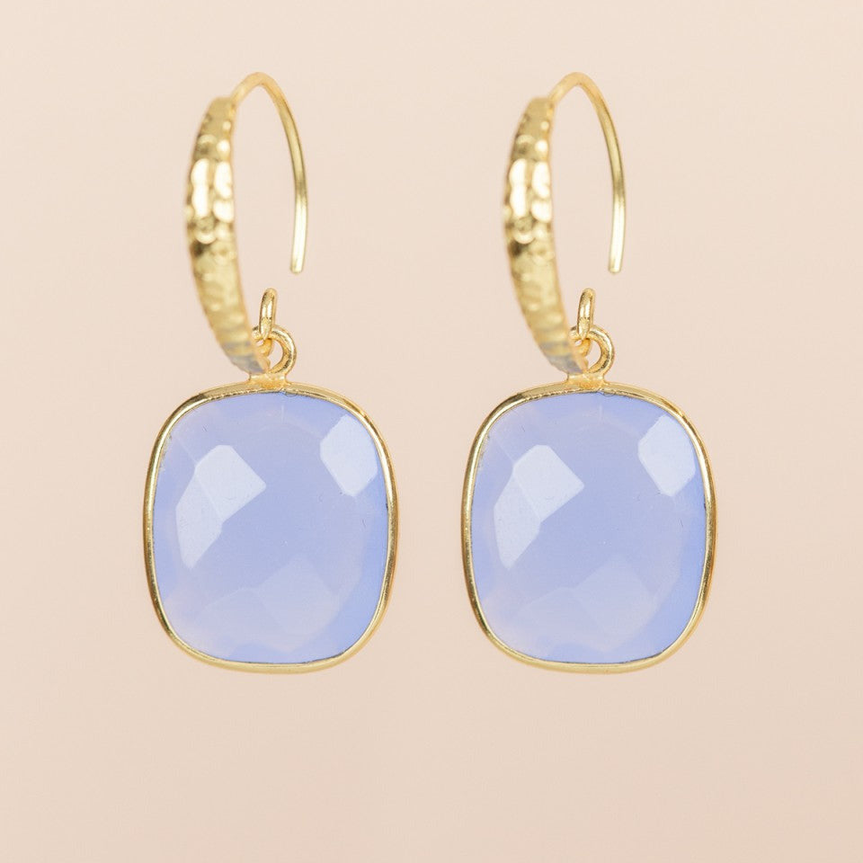 MUJA JUMA Ohrringe HELICONIAN, Blauer Chalzedon, in Gold