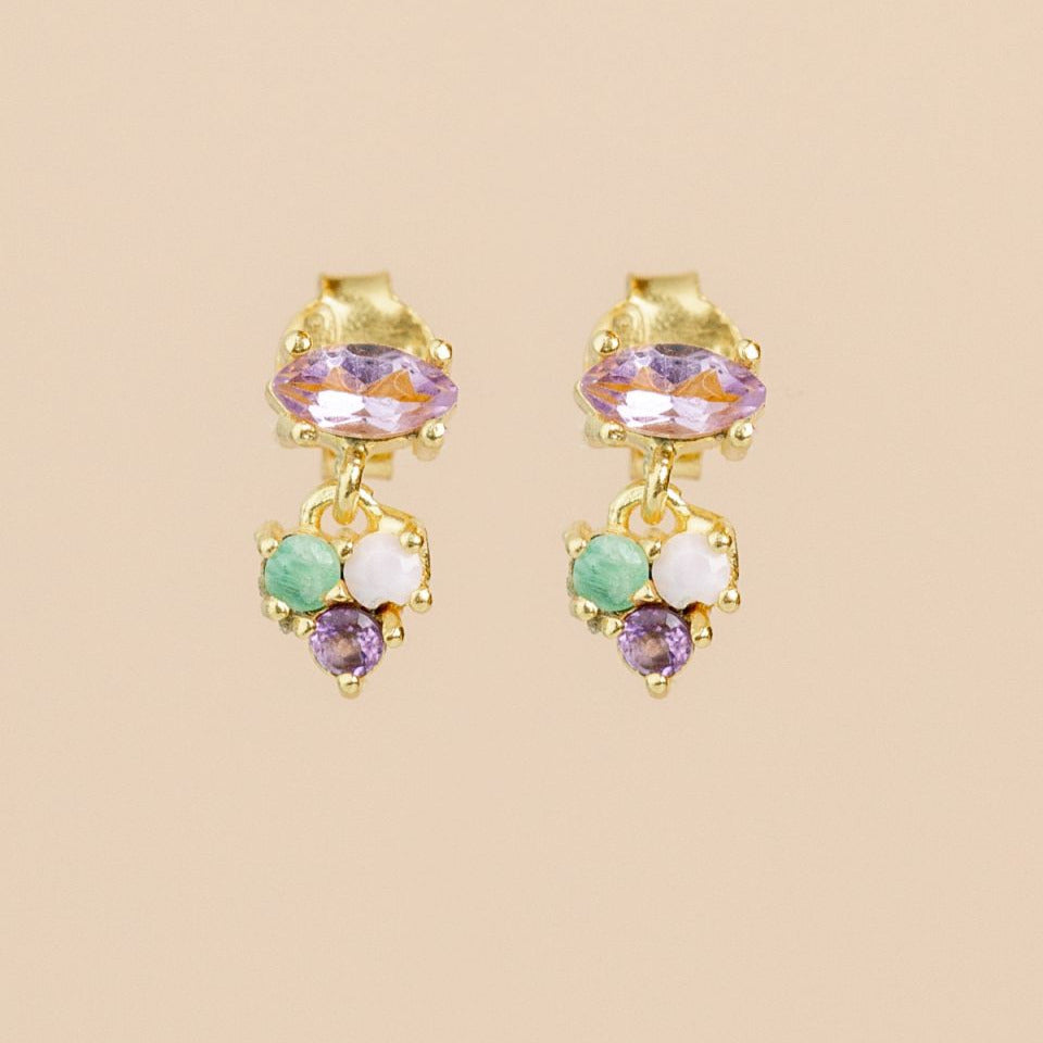 MUJA JUMA Ohrstecker Alphard, Amethyst, in Gold