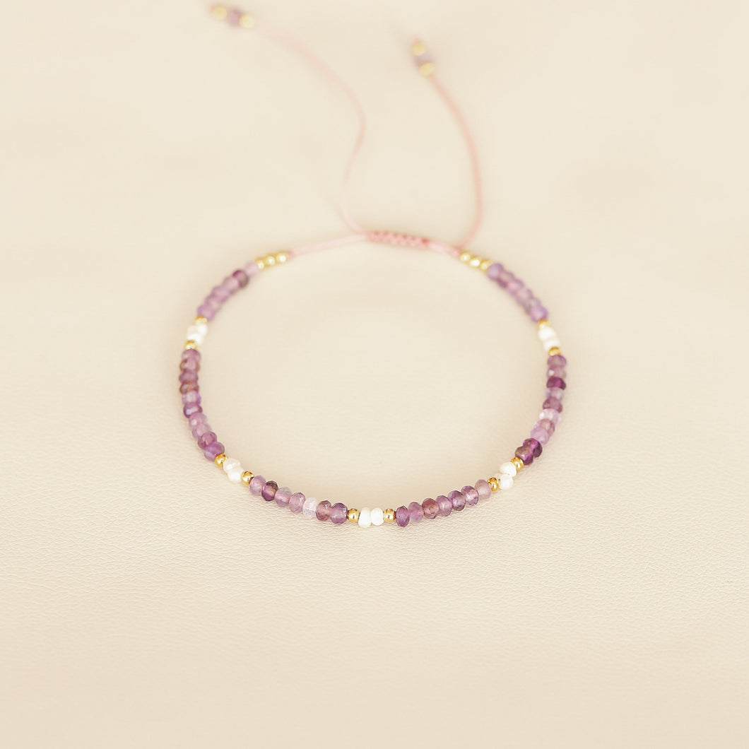 MUJA JUMA Armband Amethyst and Pearl, in Gold