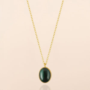 MUJA JUMA Halskette Andromeda, Malachit, in Gold