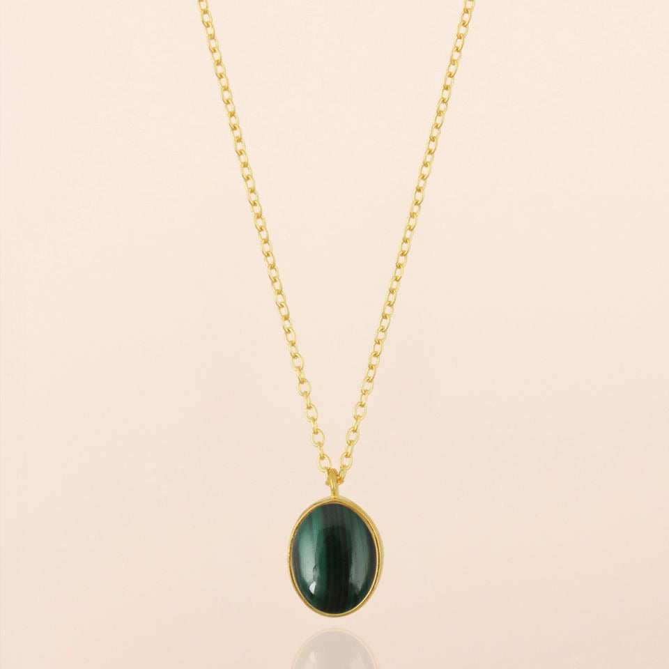 MUJA JUMA Halskette Andromeda, Malachit, in Gold
