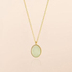 MUJA JUMA Halskette Andromeda, grüner Chalchedon, in Gold