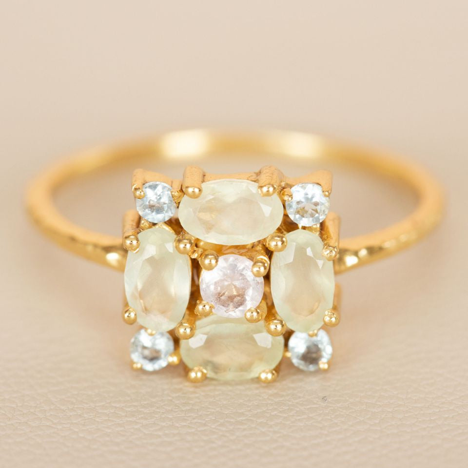 MUJA JUMA Ring ASLY, 9 Stone, Topas, in Gold