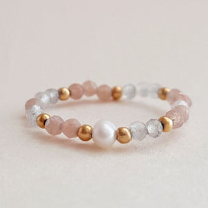 MUJA JUMA Ring ELASTIC, Pastell, in Gold