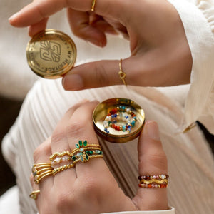 MUJA JUMA Ring ELASTIC, Pastell, in Gold