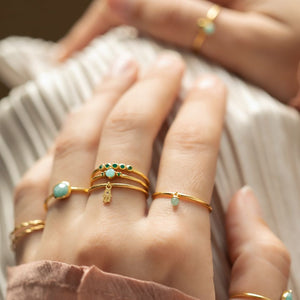 MUJA JUMA Ring HAMSA HAND, in Gold