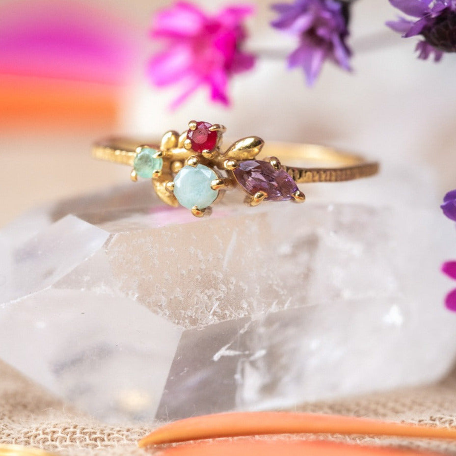 MUJA JUMA Ring ORCHID Marquise, Amethyst, in Gold