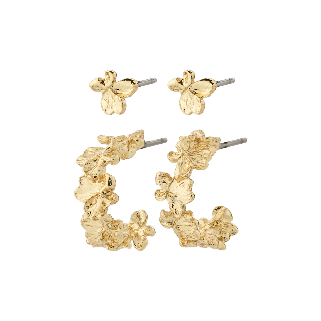 PILGRIM Ohrringen, 2 in1 Set  ZHURI, in Gold