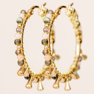 MUJA JUMA Ohrringe CREOLE Turmalin Mix, in Gold